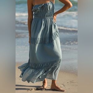 Solaí the Label Salt Air Cotton Woven Midi Maxi Dress